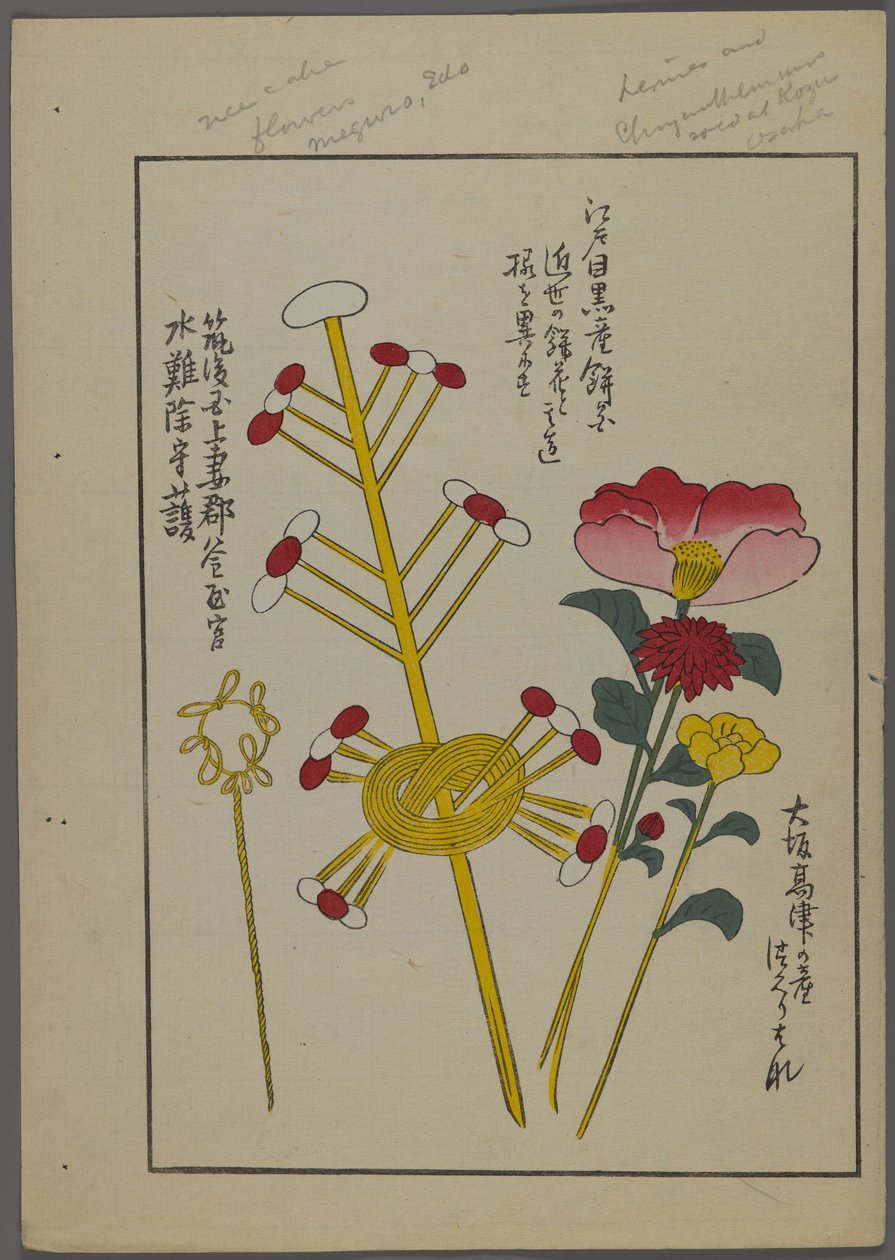 Brinquedos japoneses, de Unai no tomo (A Childs Friends), de Shimizu Seifu, 1891-1923. Flores, nós. de Shimizu Seifu