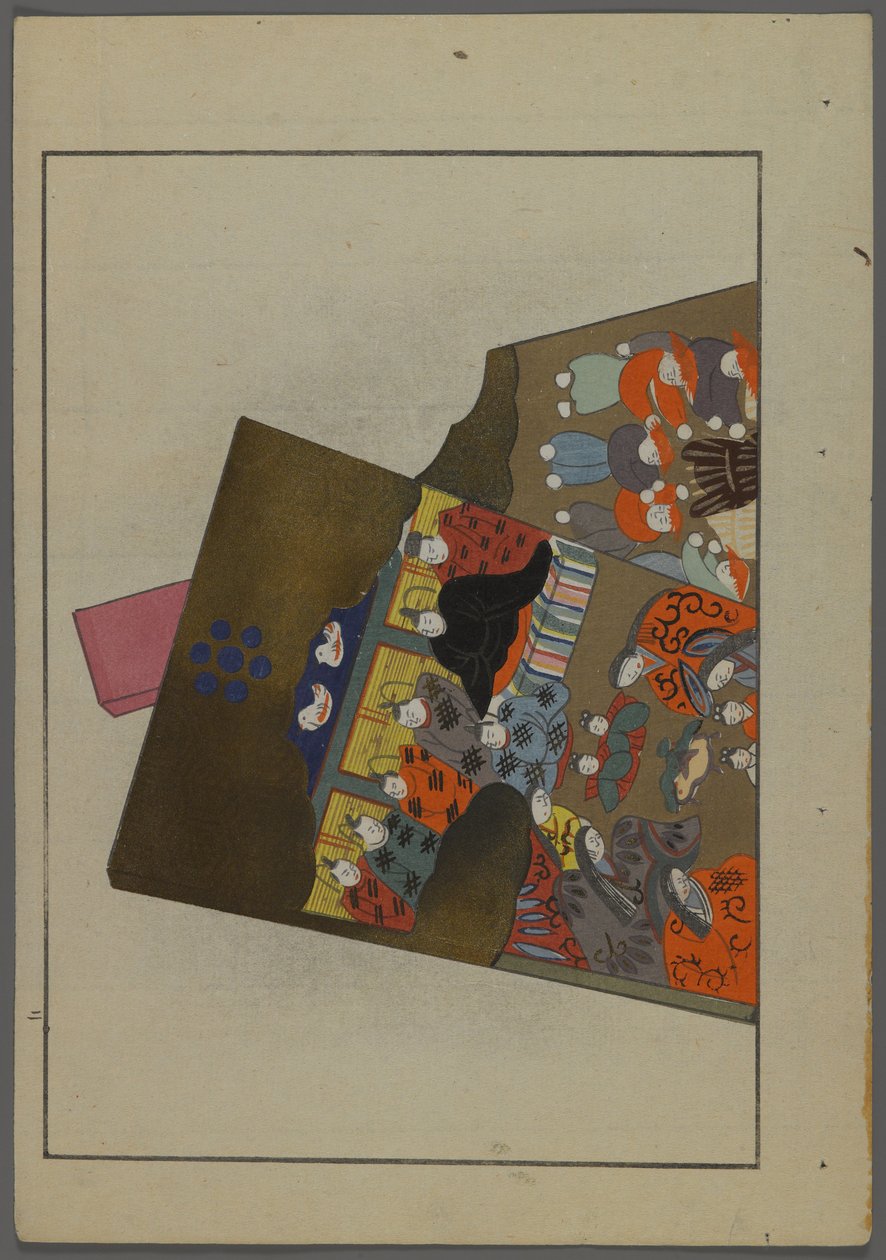 Brinquedos japoneses, de Unai no tomo (A Childs Friends), de Shimizu Seifu, 1891-1923. Pás Hanetsuki. de Shimizu Seifu