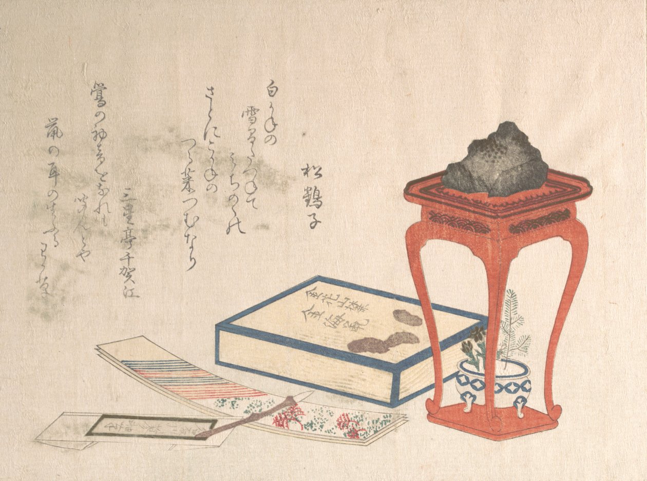 Suporte, caixa e papel de carta, provavelmente 1816., provavelmente 1816. de Shinsai
