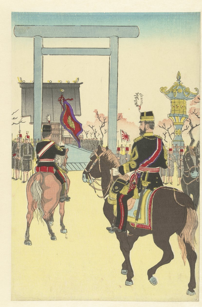 Grande cerimônia no santuário de Yasukuni de Shinsai Kiyooki