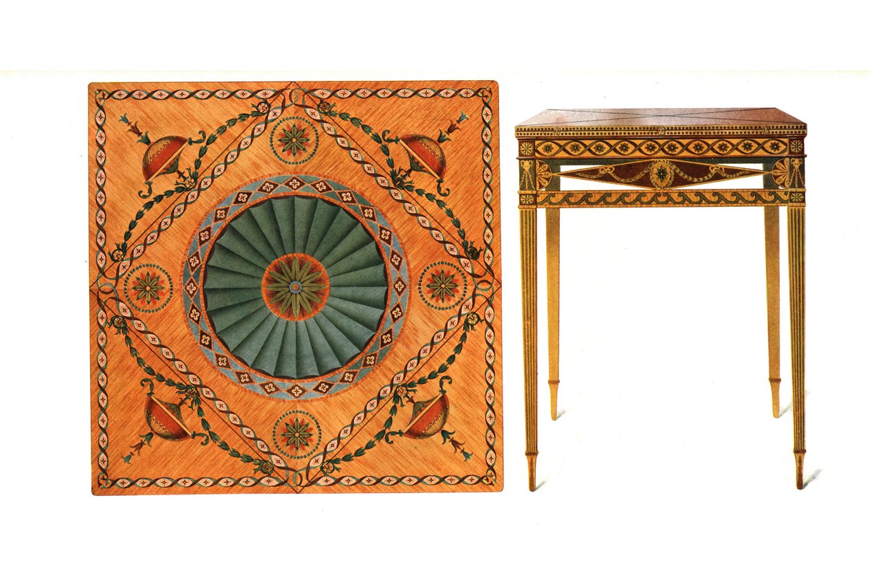Mesa de cartão dobrável embutida, 1908. de Shirley Charles Llewellyn Slocombe