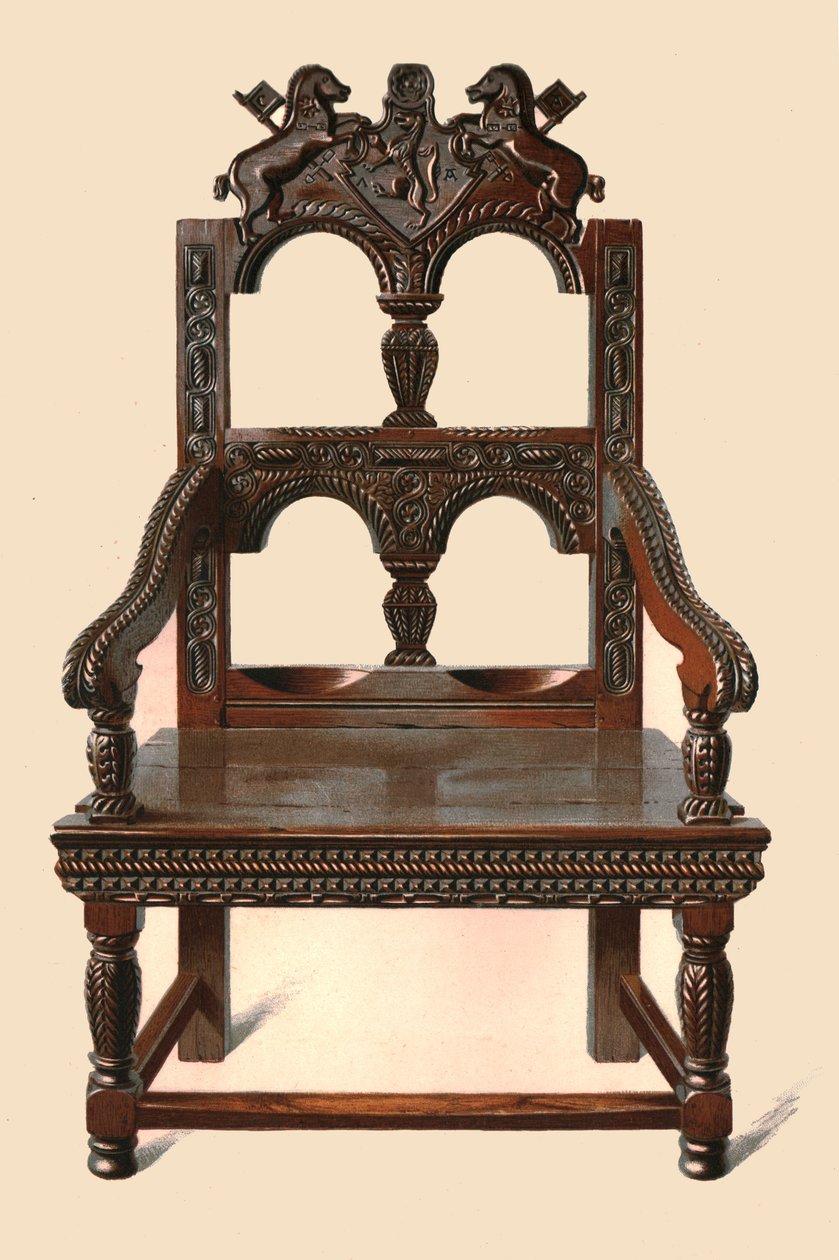 Cadeira Cacqueteuse de carvalho, 1904 de Shirley Charles Llewellyn Slocombe