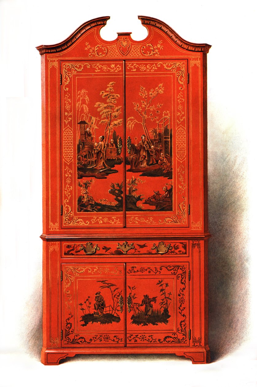 Armário de laca vermelha, 1907 1908. de Shirley Charles Llewellyn Slocombe