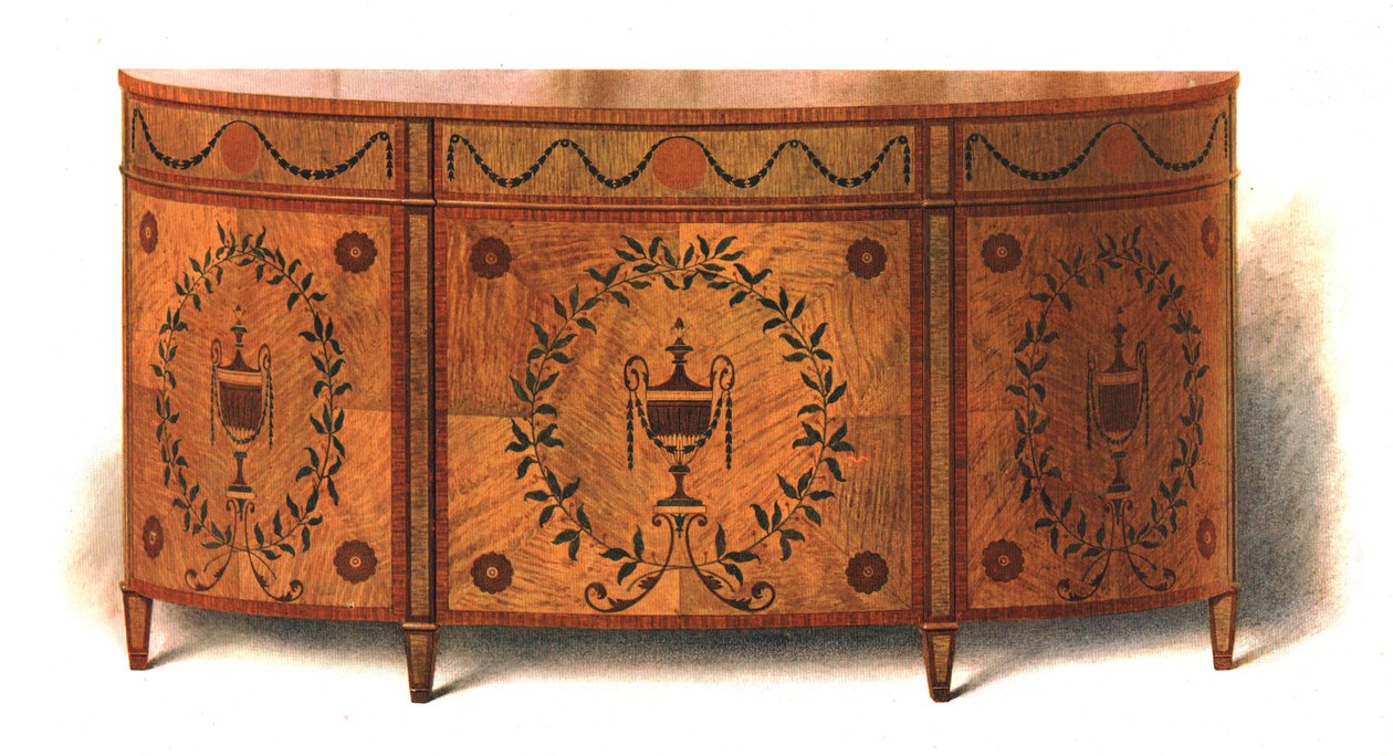 Cômoda de madeira de cetim, 1908. de Shirley Charles Llewellyn Slocombe