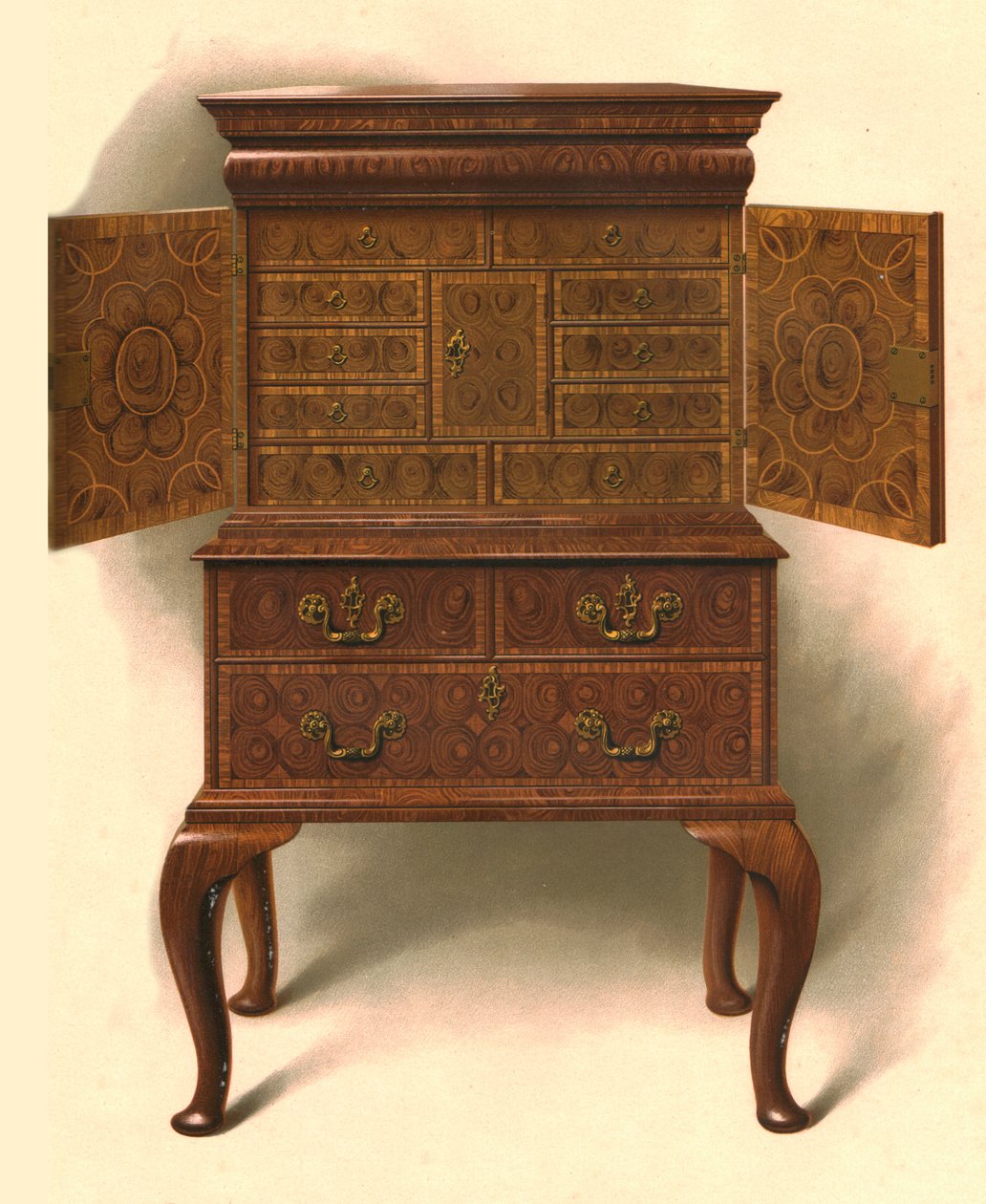 Armário de nogueira, 1906 de Shirley Charles Llewellyn Slocombe