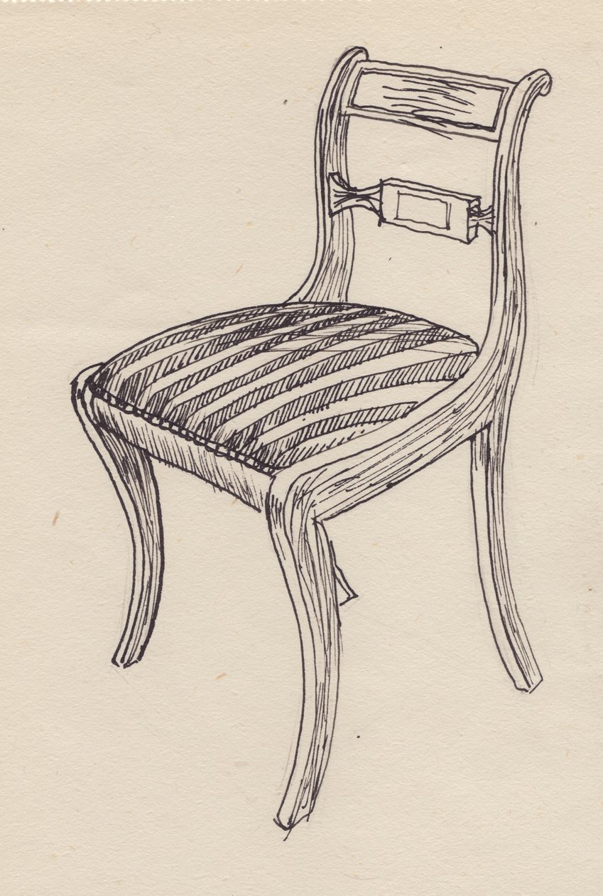 Cadeira com assento listrado, 1951. de Shirley Markham