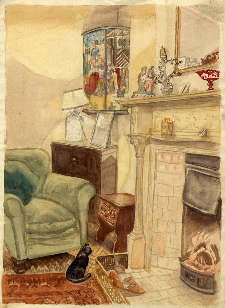 Cena da lareira, c1950. de Shirley Markham