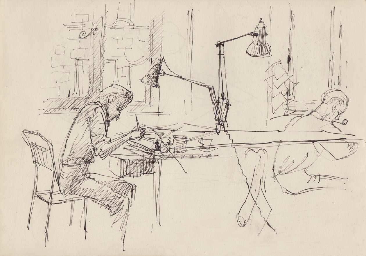 Estúdio de design gráfico, c1950. de Shirley Markham