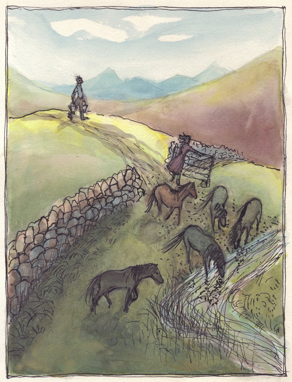 Cavalos bebendo, 1952. de Shirley Markham