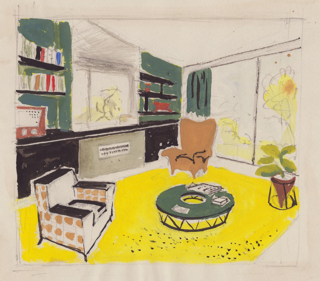 Design de interiores, 1951. de Shirley Markham