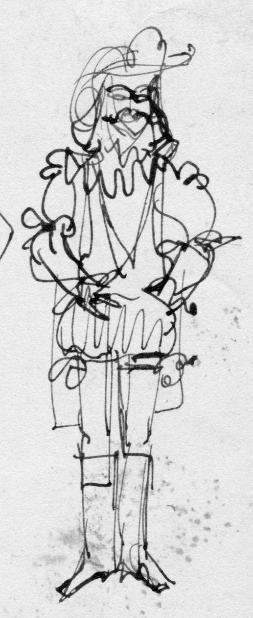 Homem em traje de época, c1950. de Shirley Markham