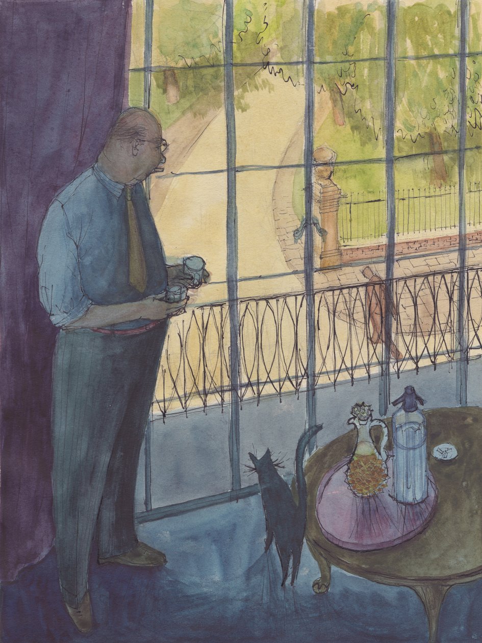 Homem olhando pela janela, 1952. de Shirley Markham