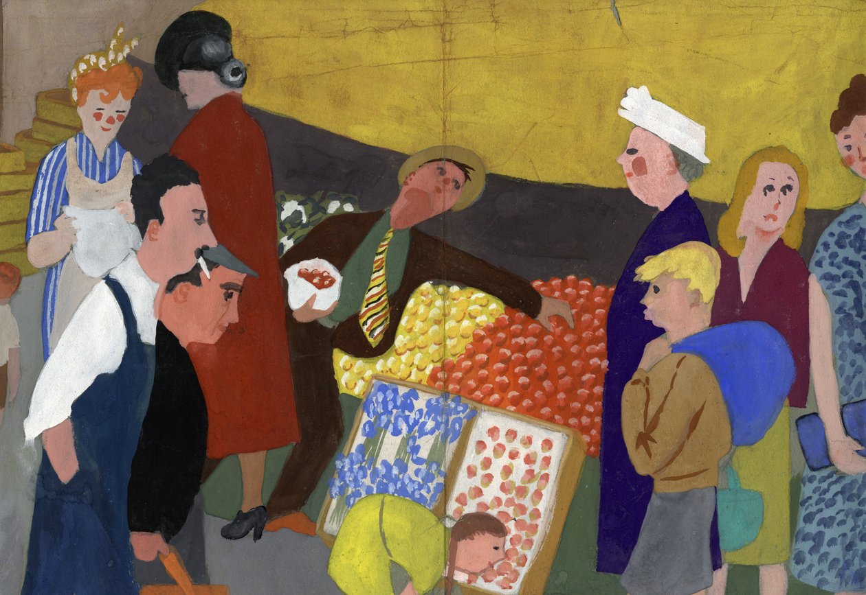 Cena do mercado, c1950. de Shirley Markham