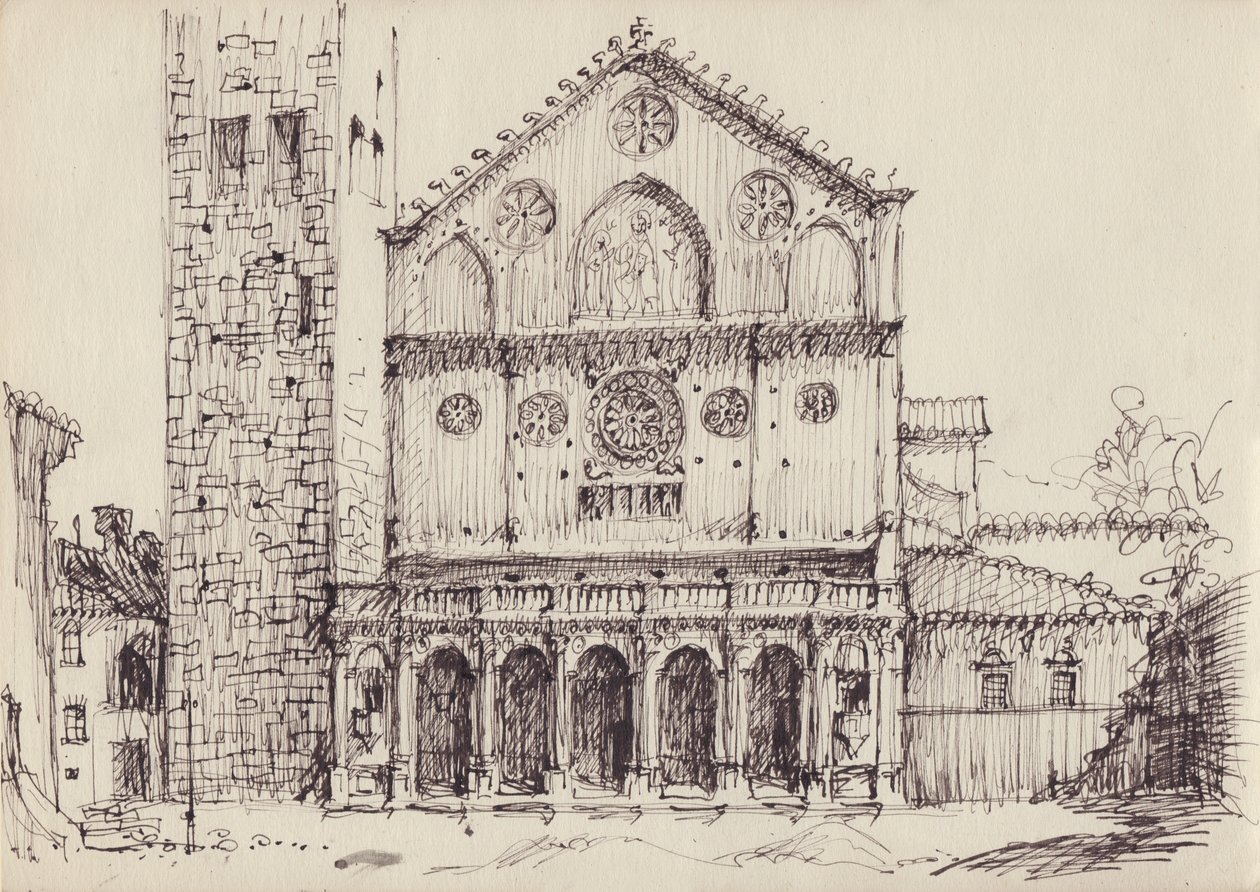 Igreja românica, Itália, c1950. de Shirley Markham