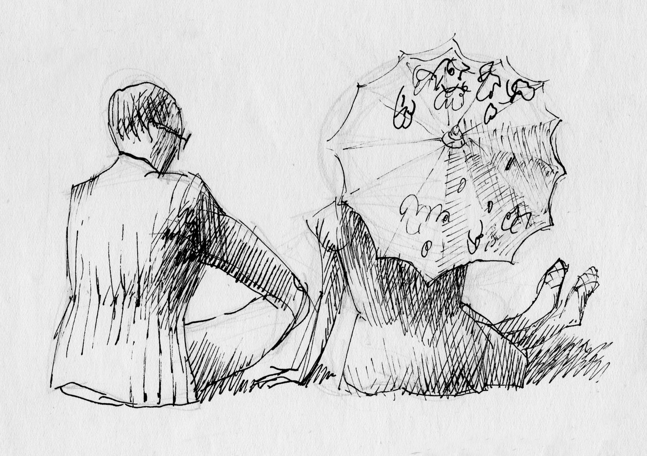 Casal sentado por trás, c1950. de Shirley Markham
