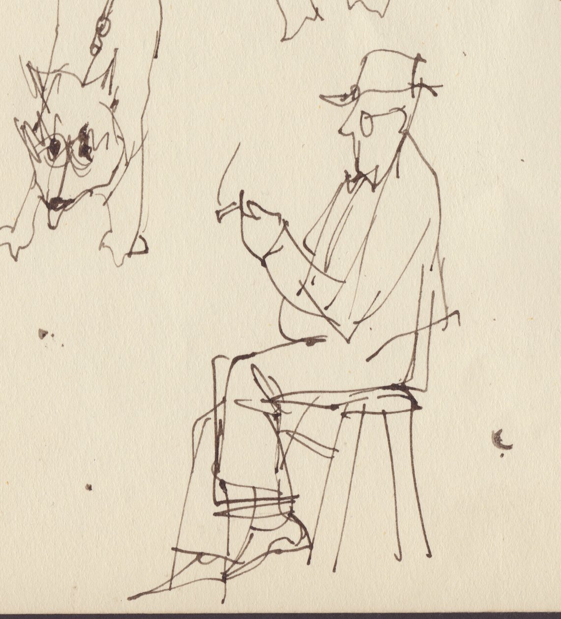 Estudos de homens e cães sentados, c1950. de Shirley Markham