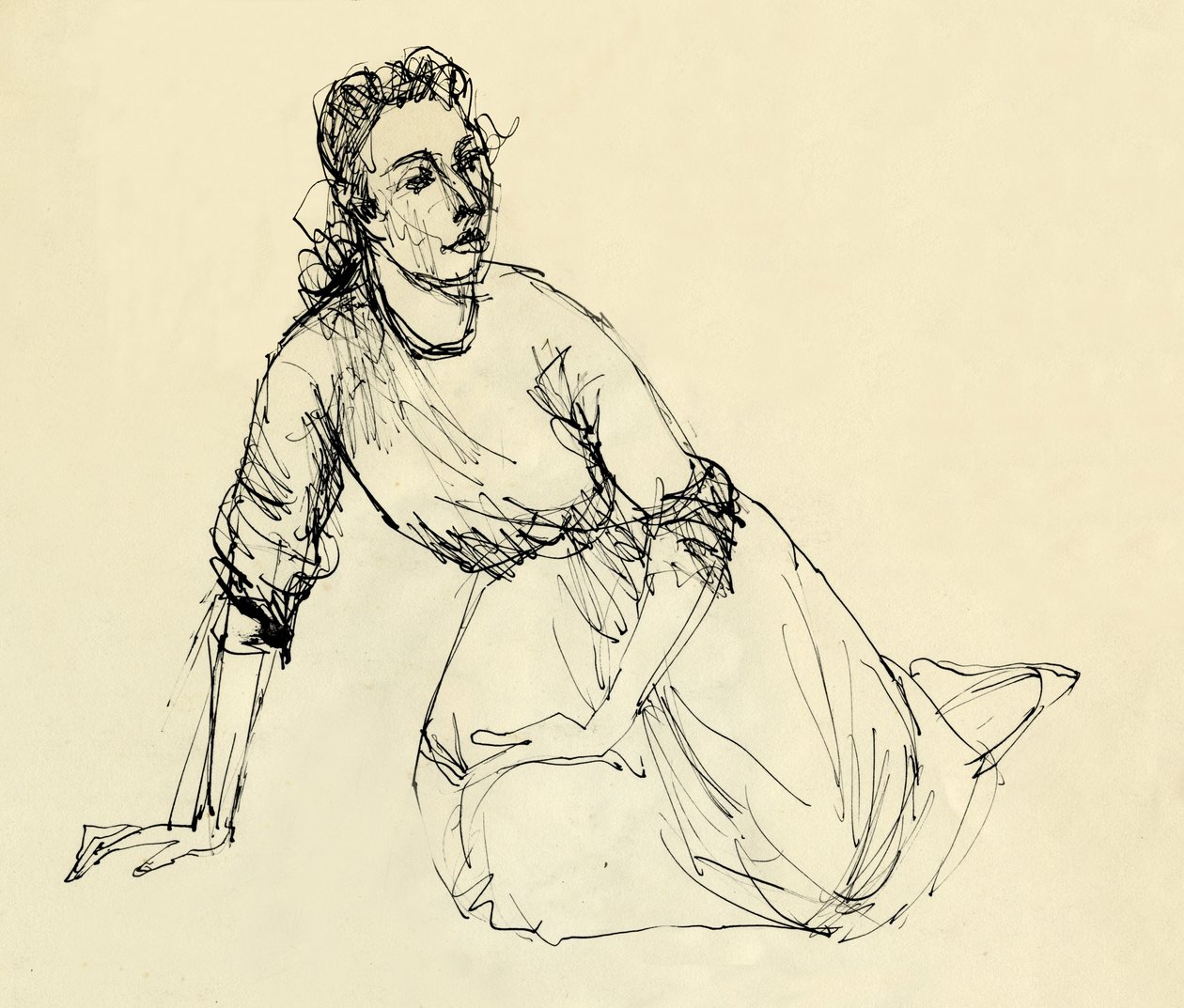 Mulher sentada, c1950. de Shirley Markham