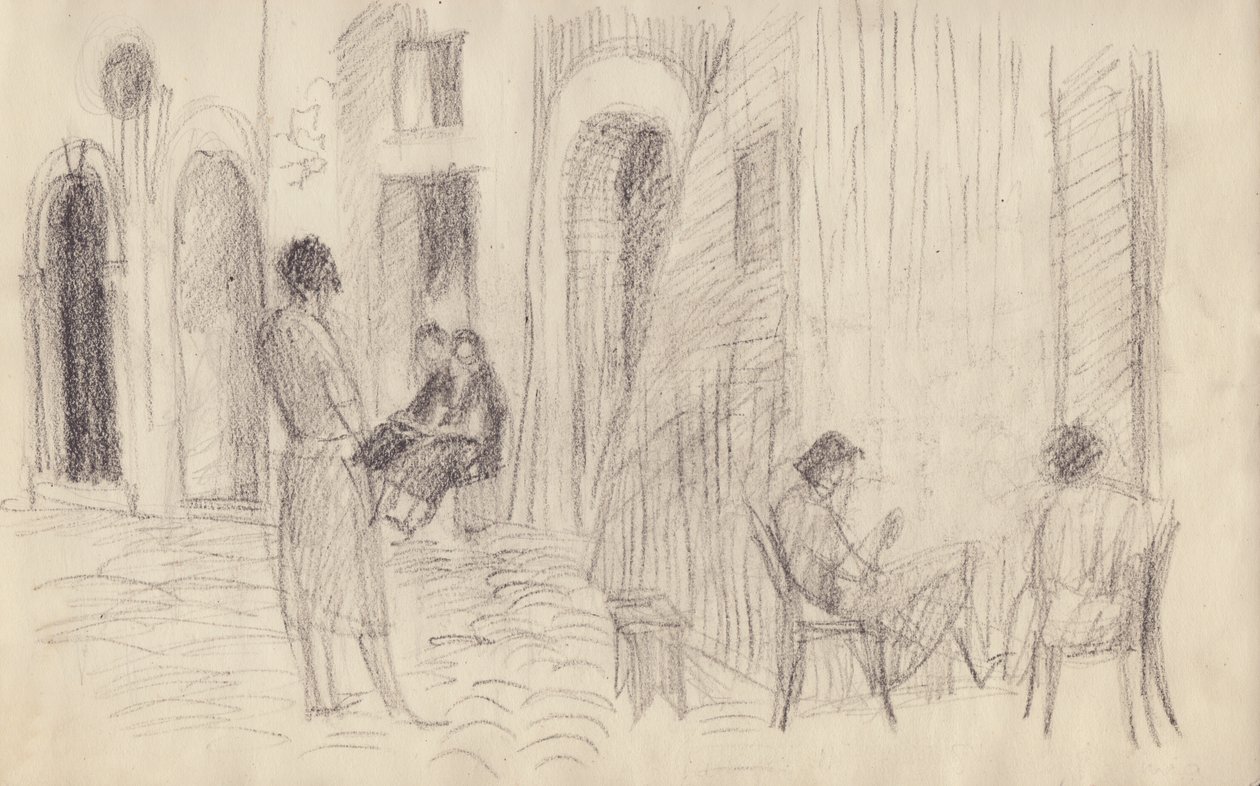 Cena de rua, Itália, c1950. de Shirley Markham