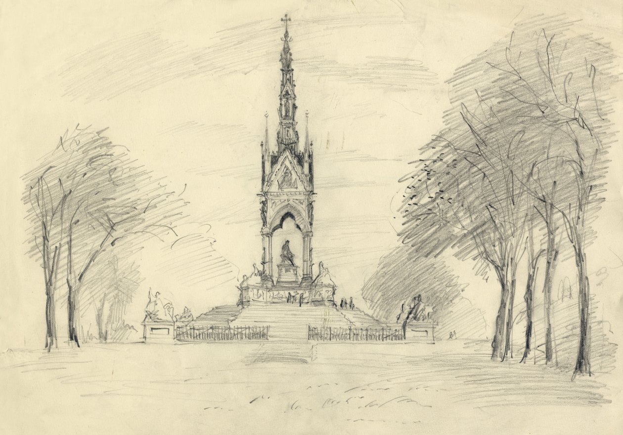 O Albert Memorial, Kensington Gardens, Londres, c1950. de Shirley Markham