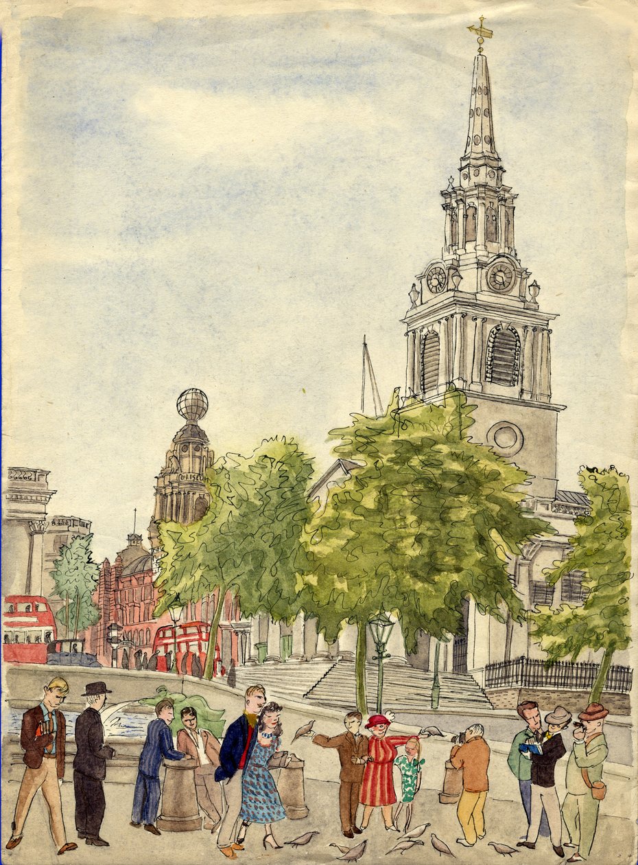 Trafalgar Square, Londres, 1948. de Shirley Markham
