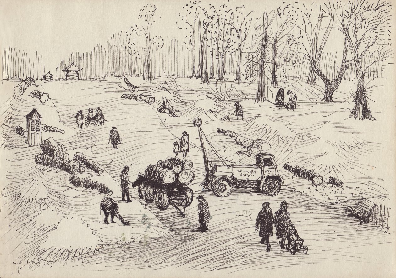 Abate de árvores, c1950. de Shirley Markham