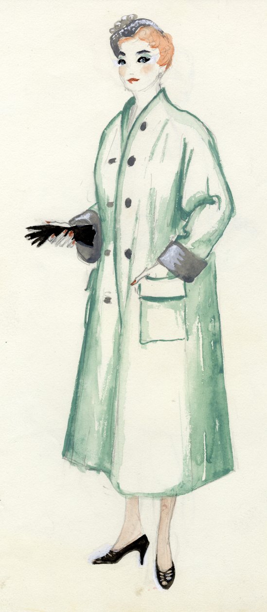 Mulher de casaco verde, c1950. de Shirley Markham