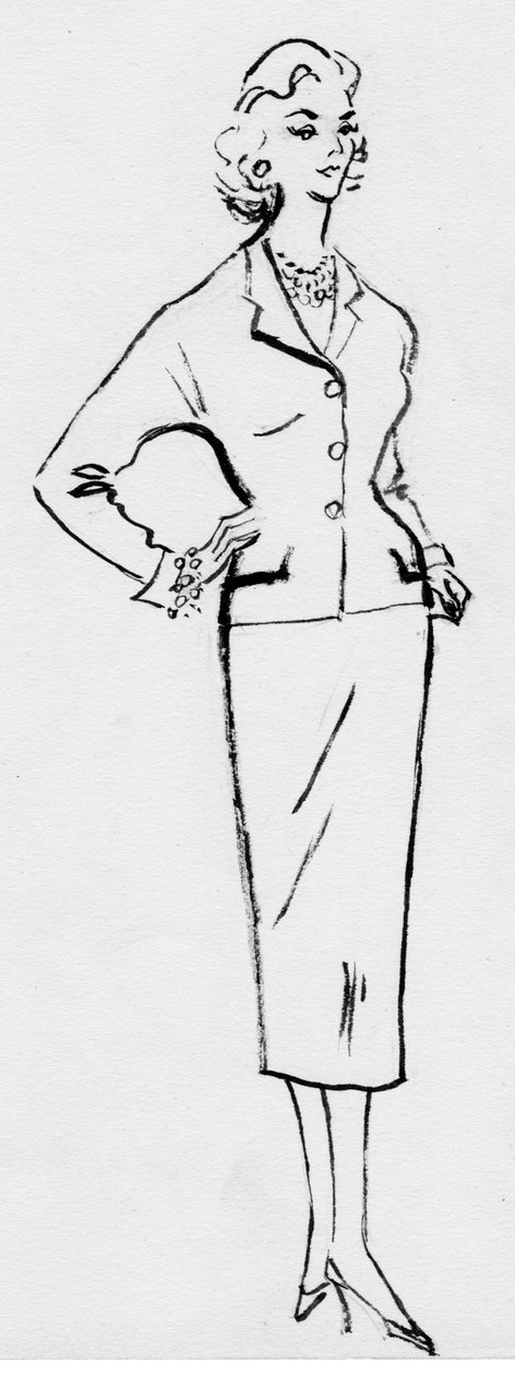 Mulher de terno de lápis, c1950. de Shirley Markham