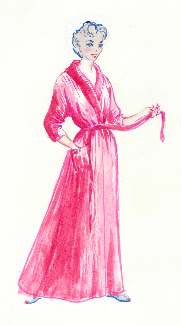 Mulher de roupão rosa, c1950. de Shirley Markham