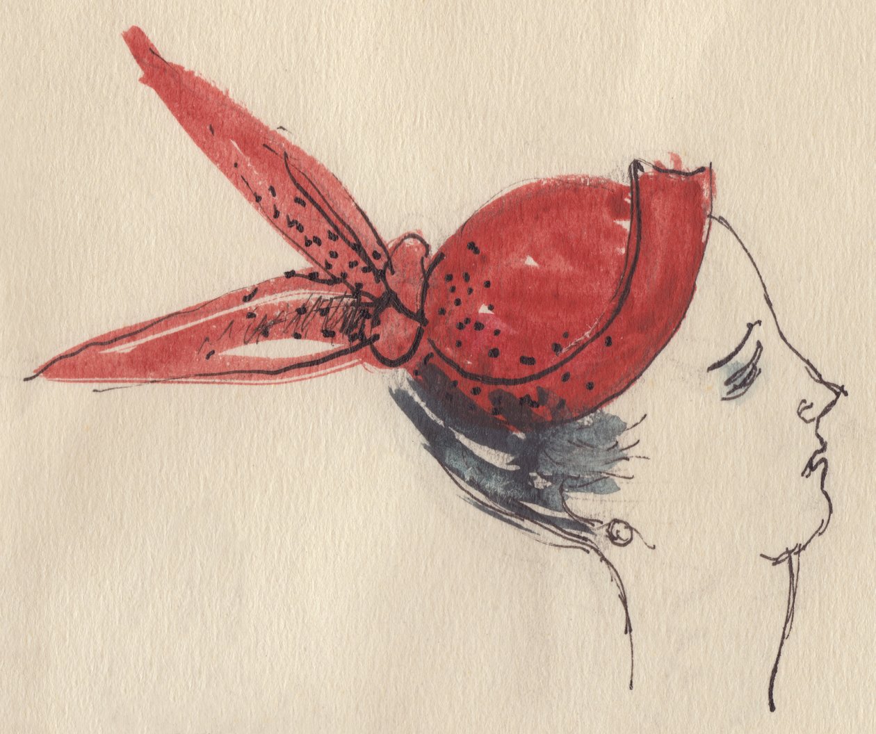 Mulher de chapéu vermelho, c1950. de Shirley Markham