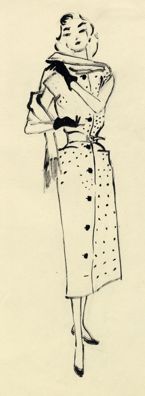Mulher de vestido manchado, c1950. de Shirley Markham