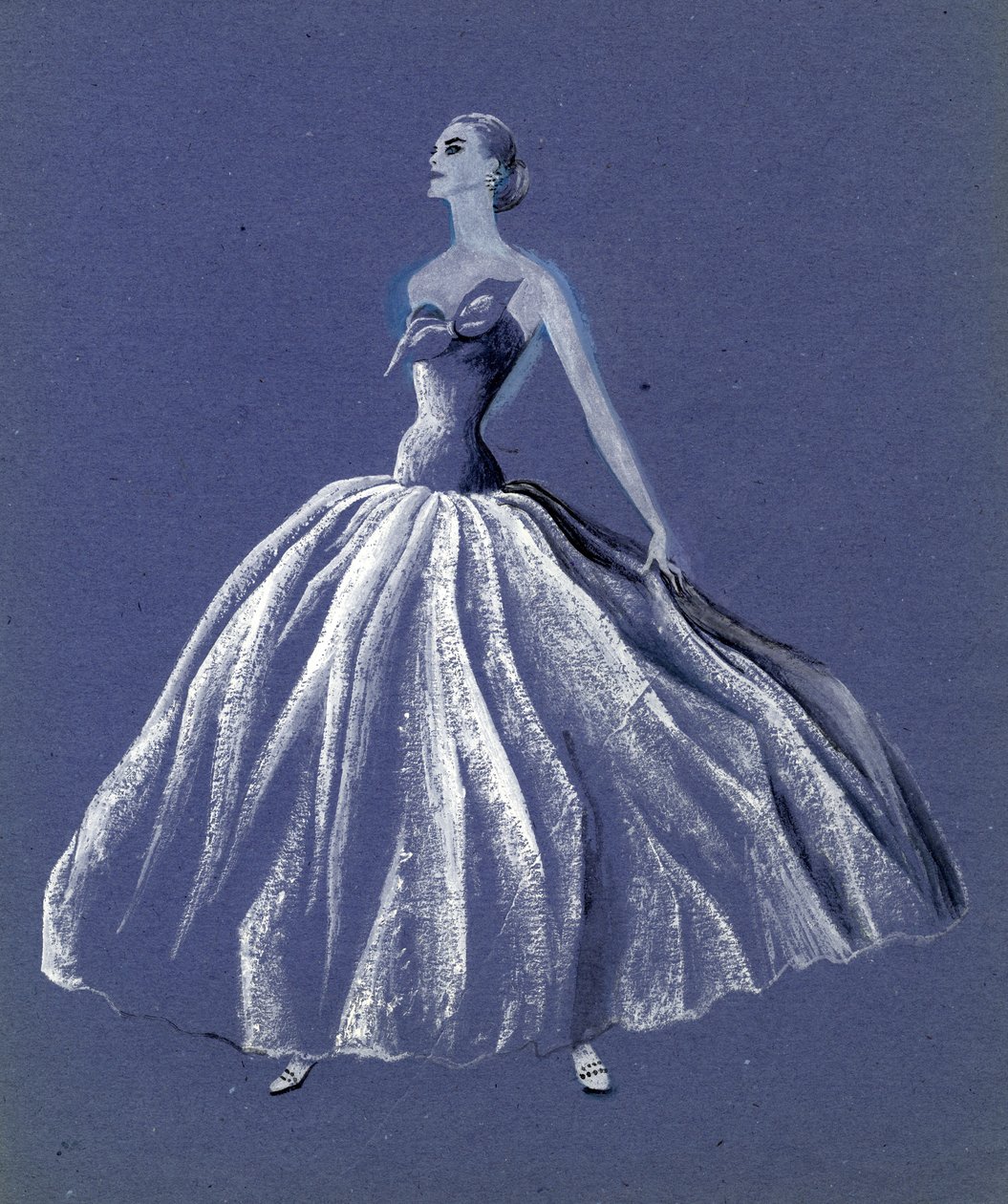Mulher de vestido tomara que caia, c1952. de Shirley Markham