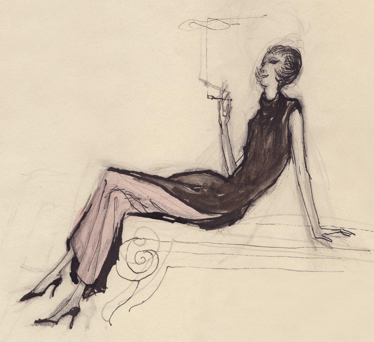 Mulher fumando, c1950. de Shirley Markham