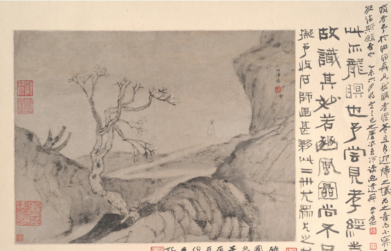 Paisagem com Figura, ca. 1678. de Shitao