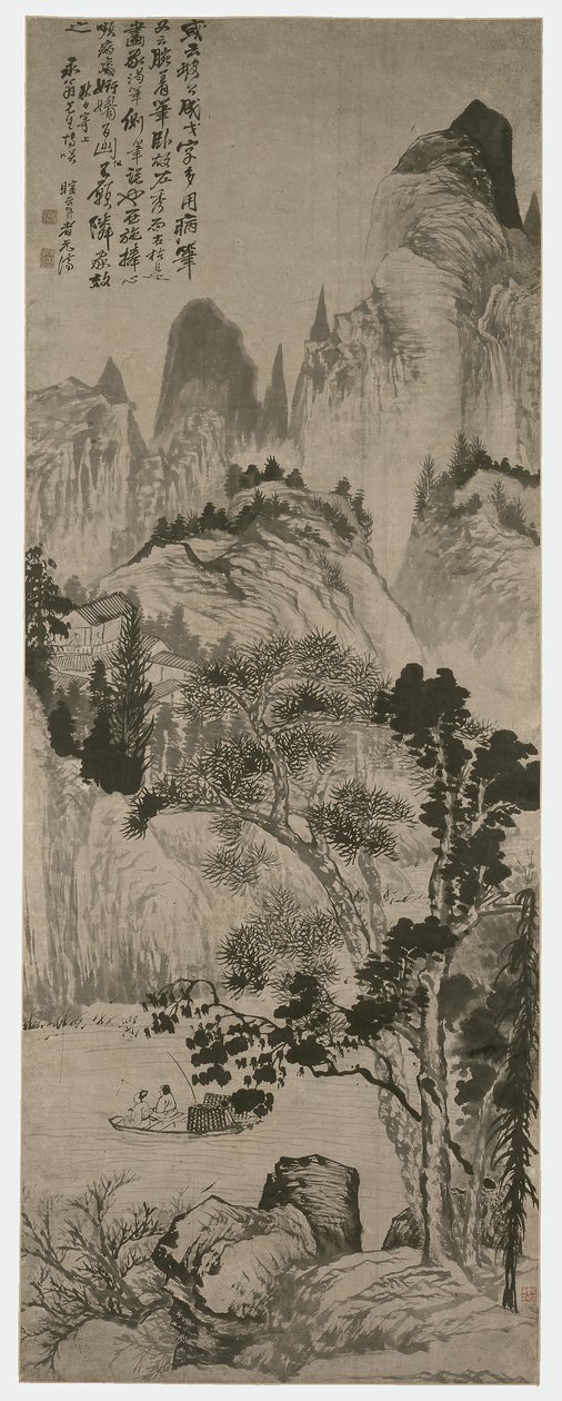 Paisagem para Yongweng, Dinastia Qing, c.1687-90 (tinta sobre papel) de Shitao Daoji