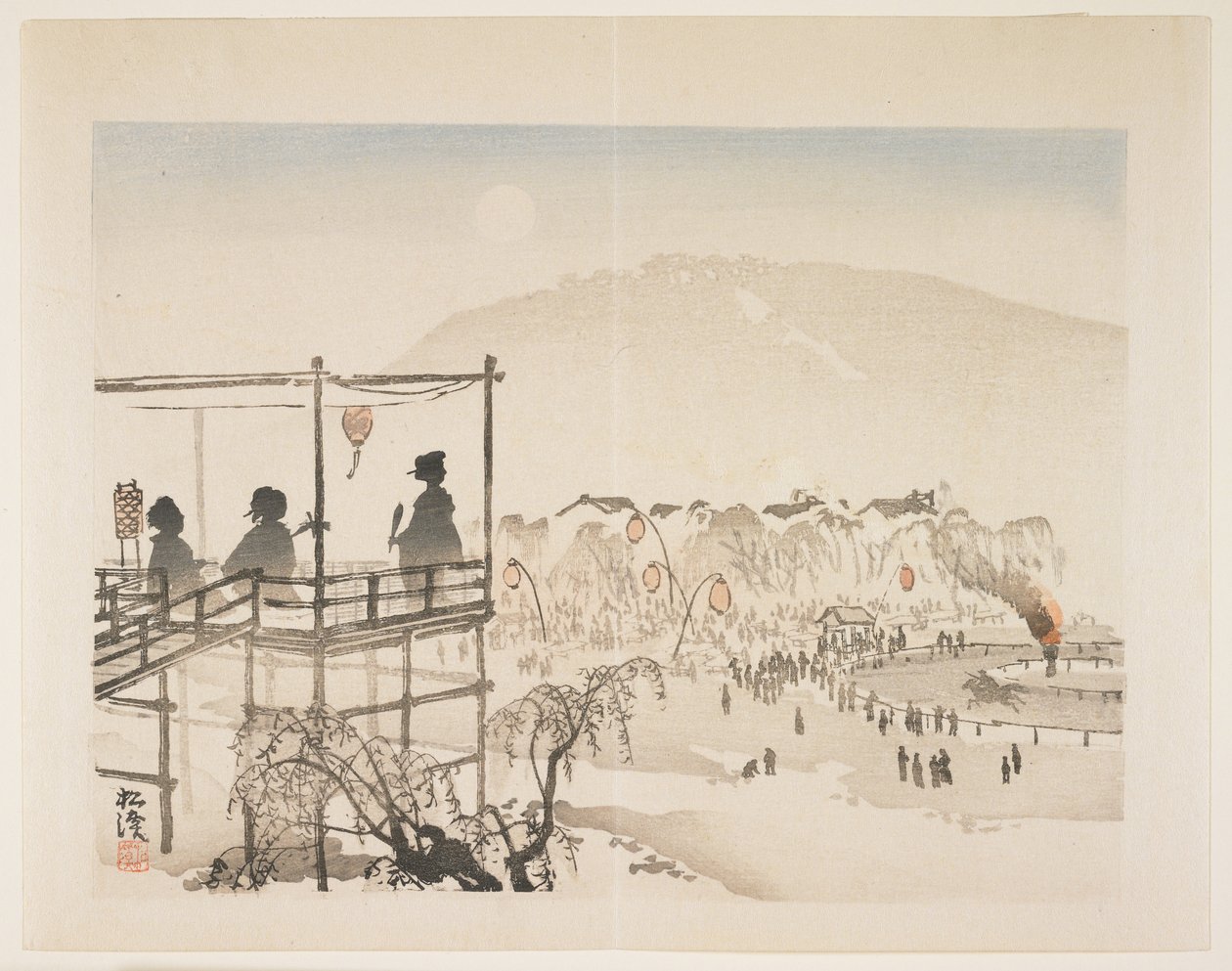 Cavalaria cerimonial, c.1910s (impressão do woodblock da cor) de Shkei