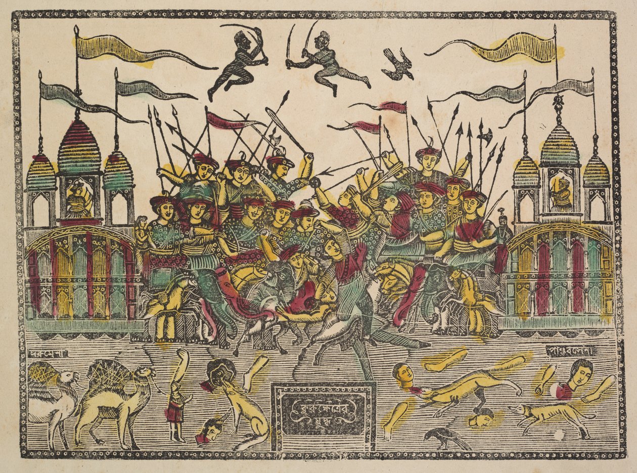 Cena de batalha, de 1800. de Shri Gobinda Chandra Roy