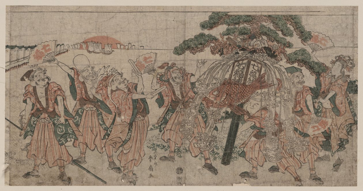 Sete deuses da sorte, década de 1810 de Shunsen