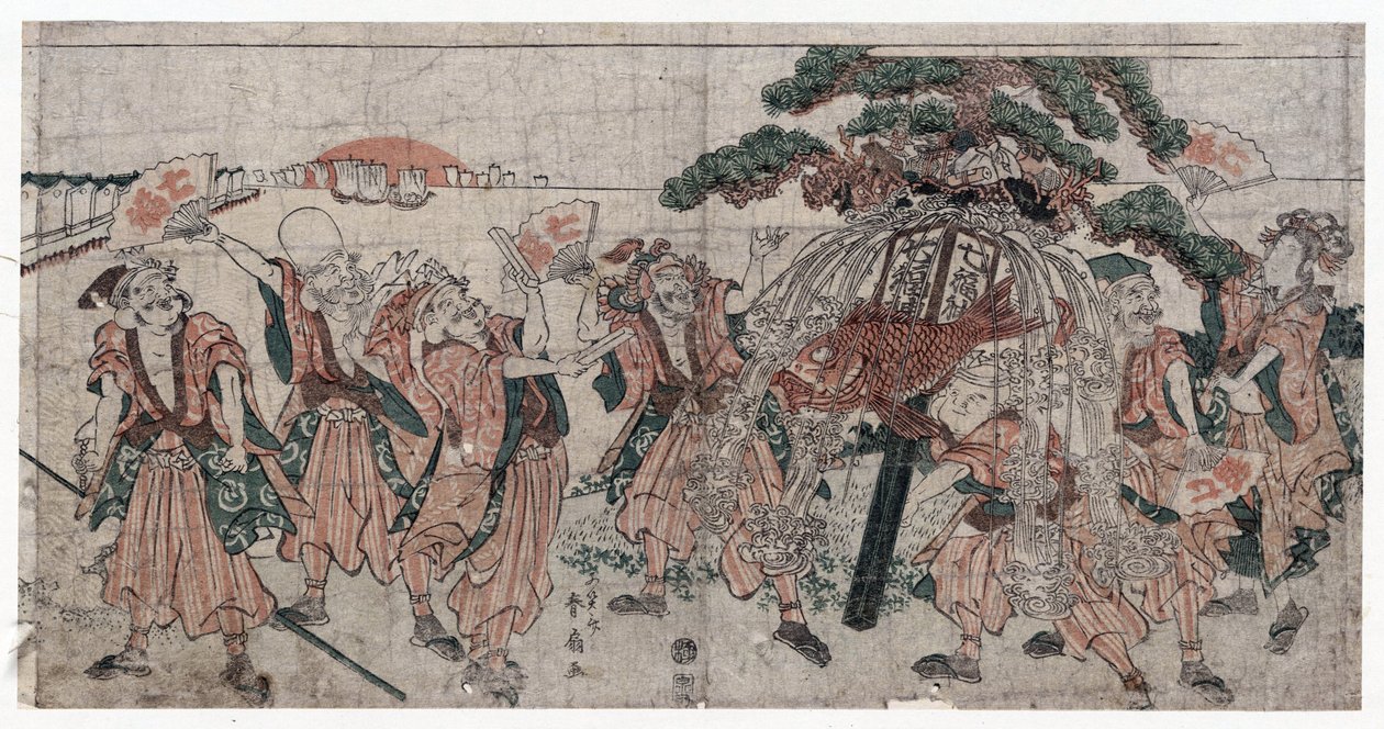 Seven Lucky Gods by Shunsen (Shunko II), Katsukawa (1762-1830) de Shunsen Katsukawa
