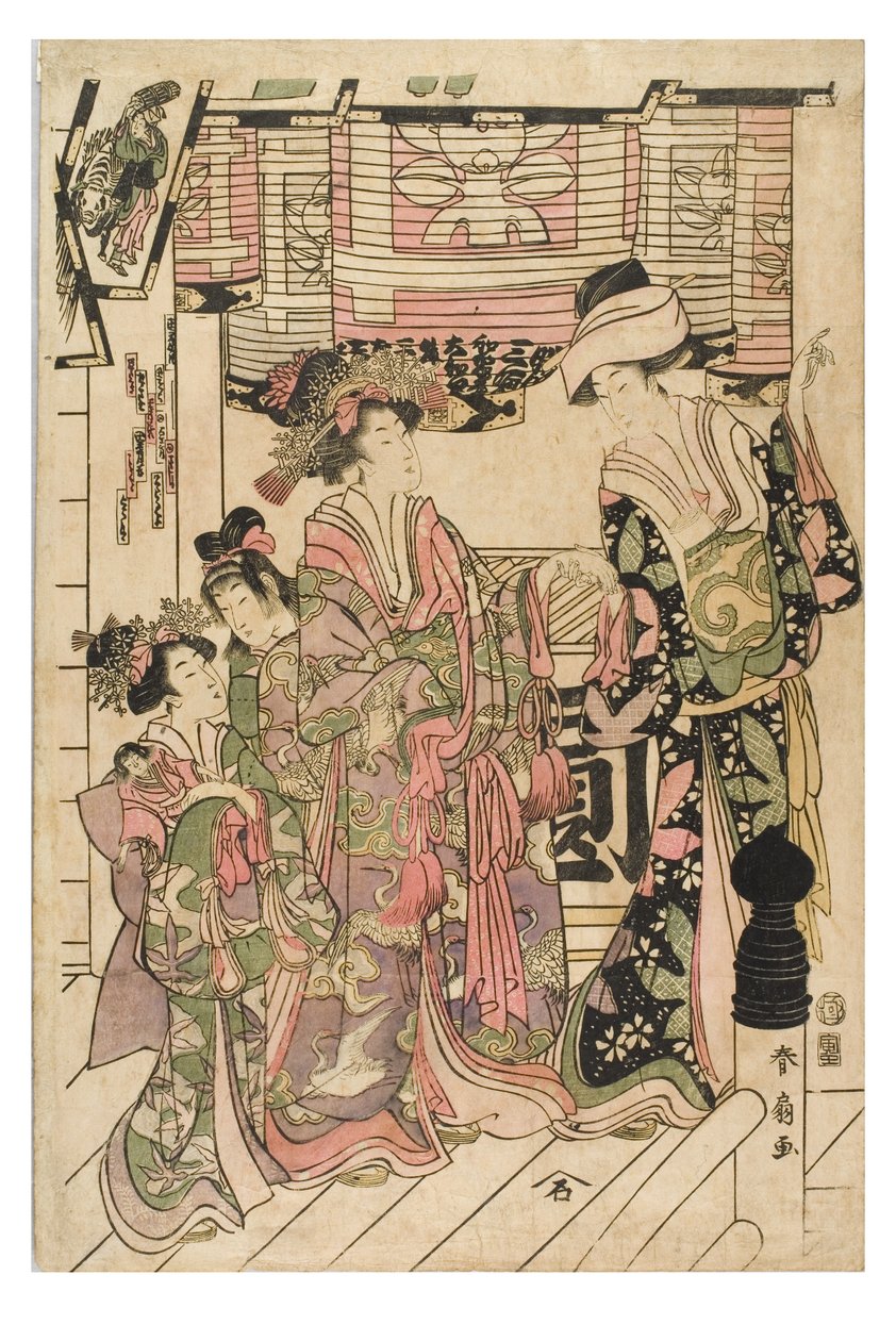Visita a um santuário de Shunsen Katsukawa