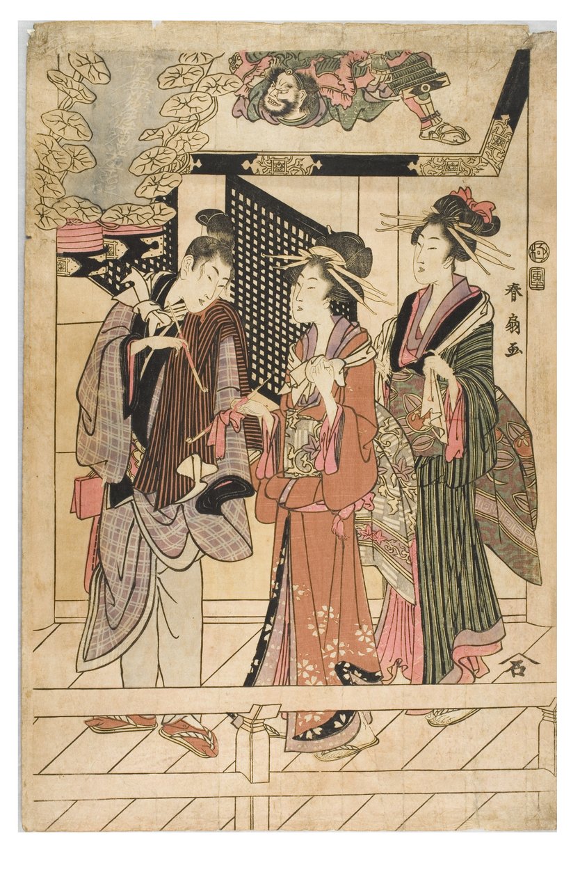Visita a um santuário de Shunsen Katsukawa