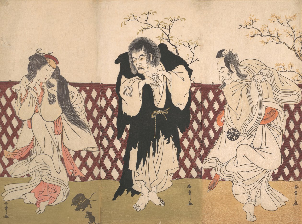 Ichikawa Danjuro IV no papel do monge Mongaku da peça Hana-zumo Genji-biki, 1775. de Shunsho