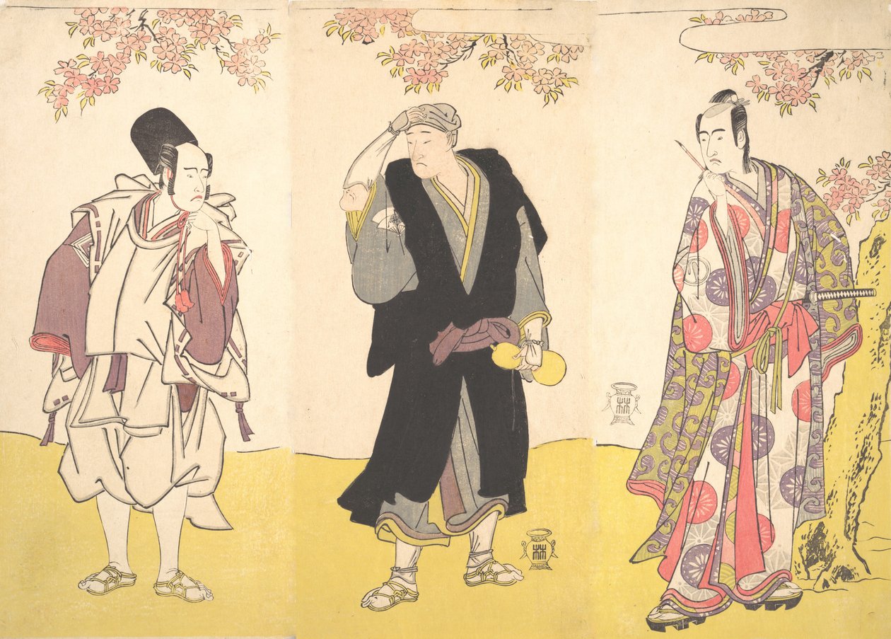 Kabuki a c e rs Ichikawa Yao Good, Onoe Matsusuke, Proposta d Sawamura Sojuro Good, 11th Gate th, 1786. de Shunsho