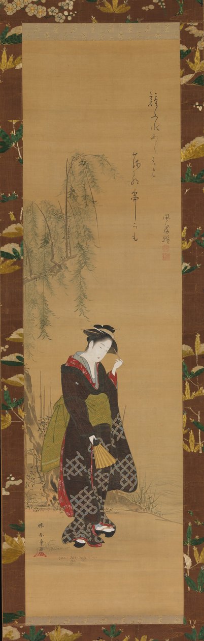 Mulher sob um salgueiro, século XVIII. de Shunsho