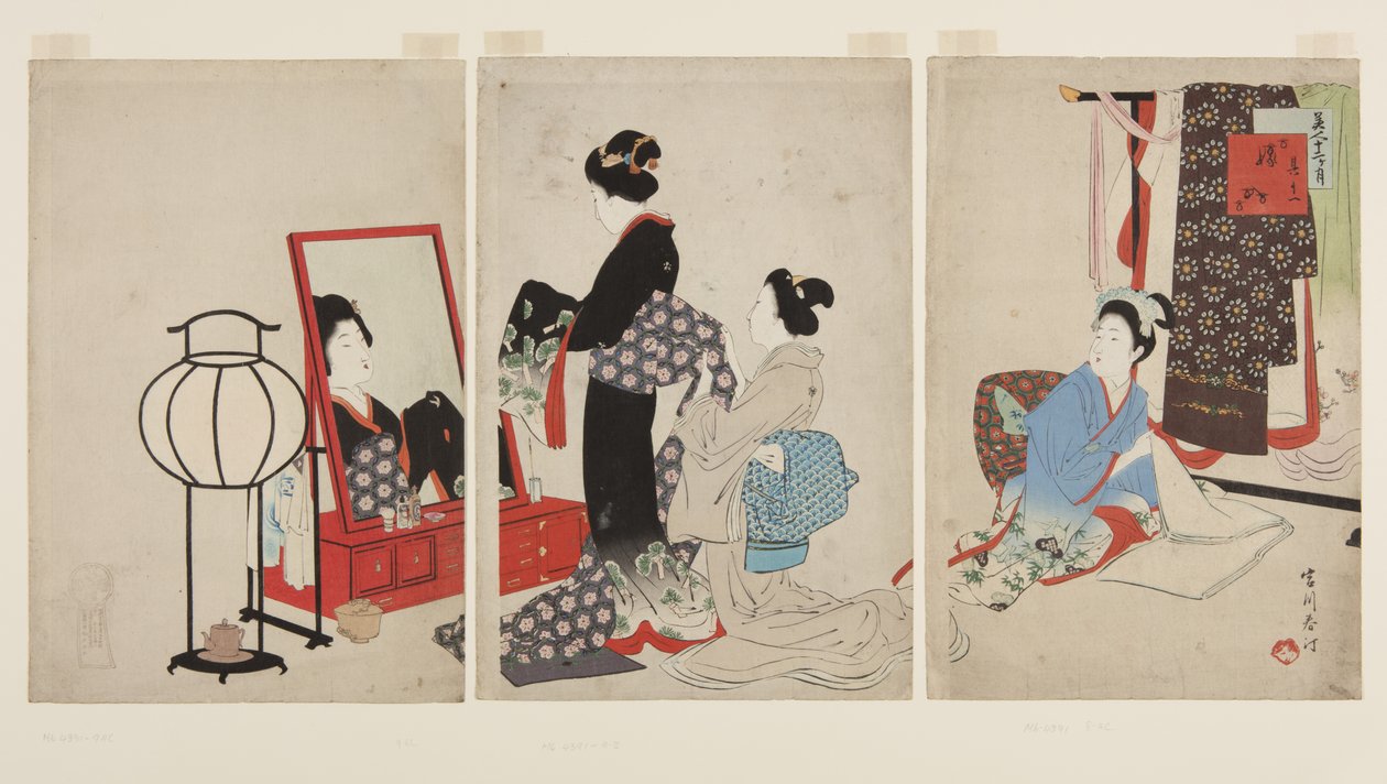 Novembro, Casamento (Sonojuichi Yomeiri) (impressão em bloco de madeira a cores) de Shuntei Miyagawa