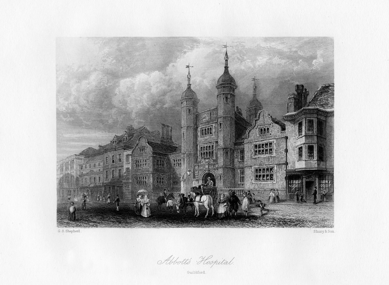 Abbotts Hospital, Guildford, século XIX. de Shury and Son