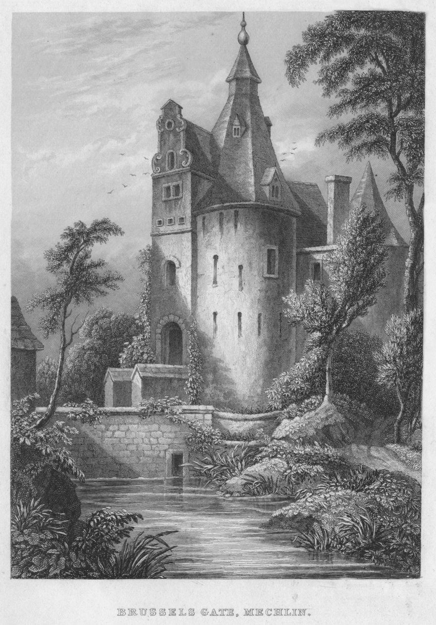 Portão de Bruxelas, Mechlen, 1850 de Shury and Son