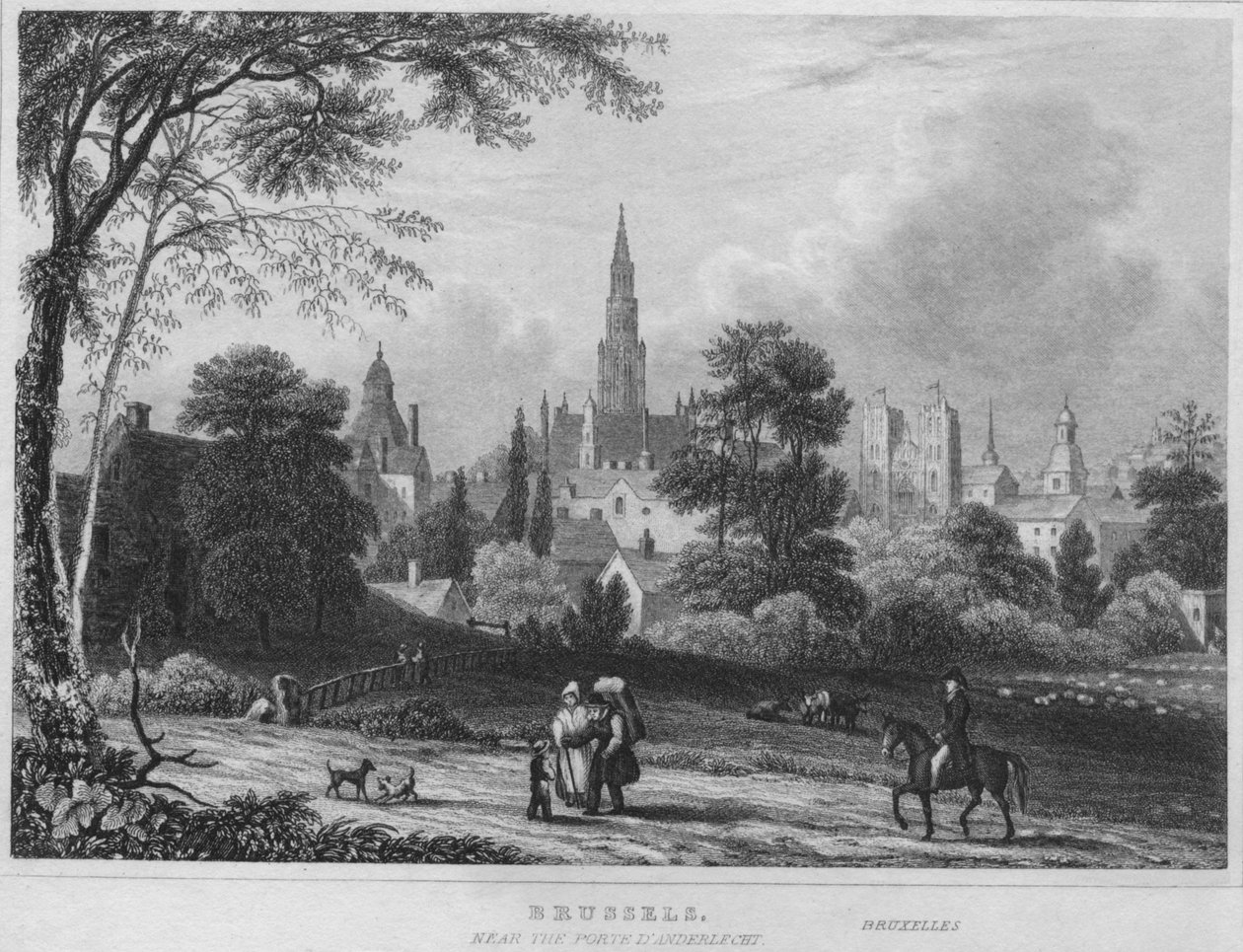 Bruxelas, perto da Porte DAnderlecht, 1850 de Shury and Son