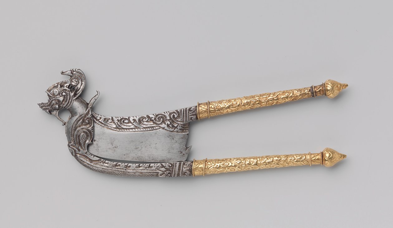 Cortador de castanha de bétel, c.1690-1720 (ferro e ouro) de Siamese School