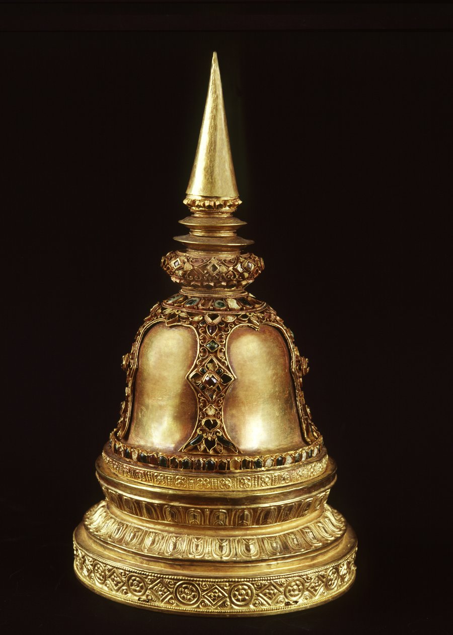 Relicário em forma de stupa (ouro) de Siamese School