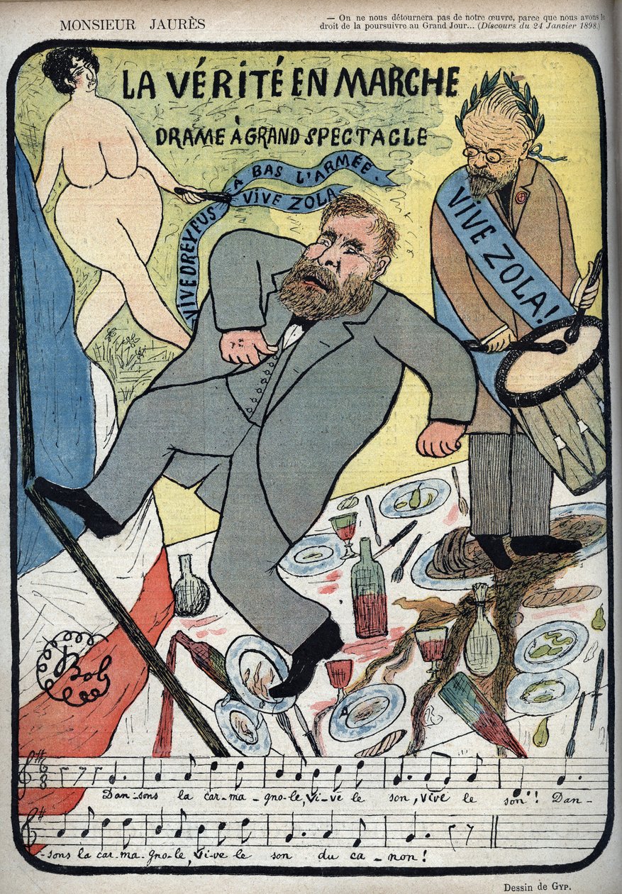 Caso Dreyfus - Monsieur Jaures - La Verite en marche, drama um grande espetáculo - vivid Dreyfus, Vive Zola, a bas l